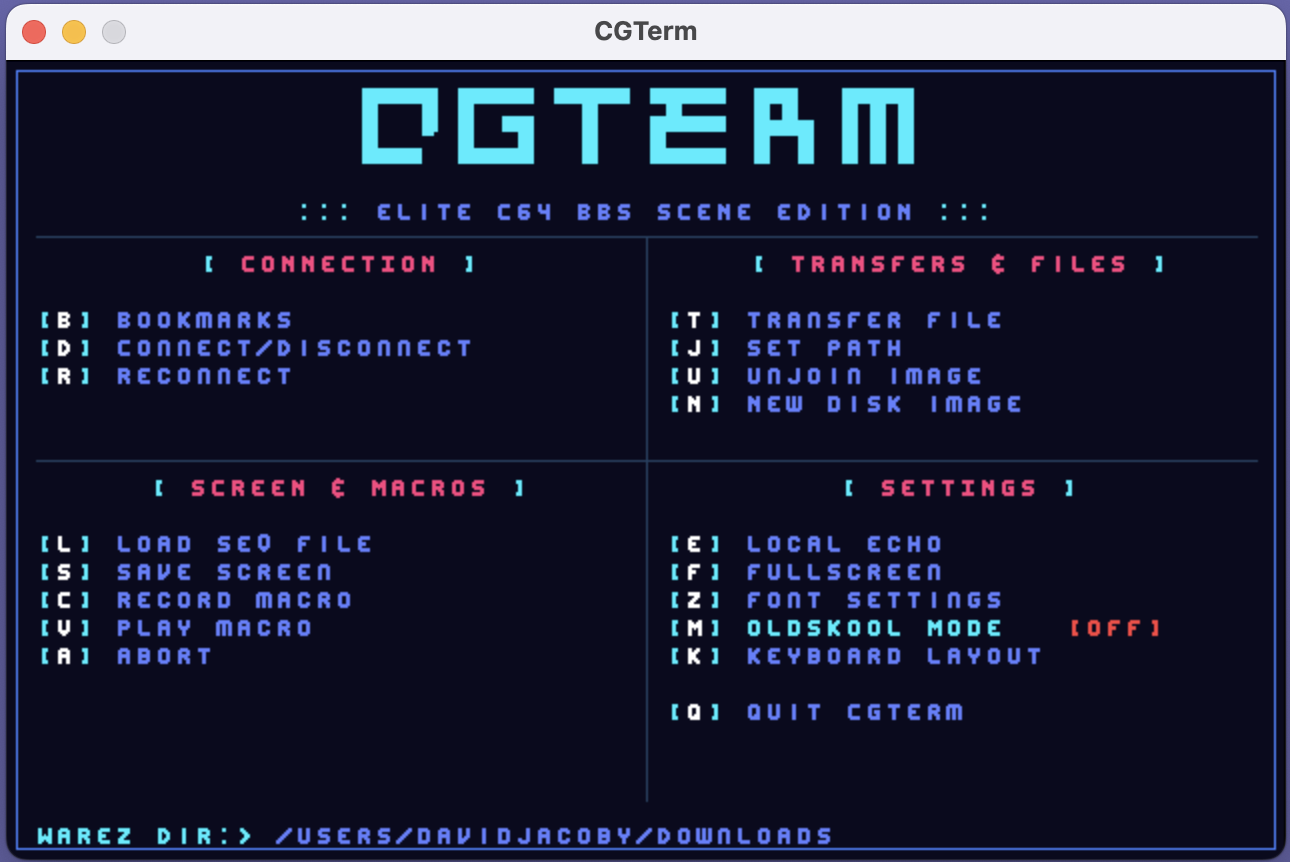 Main menu
